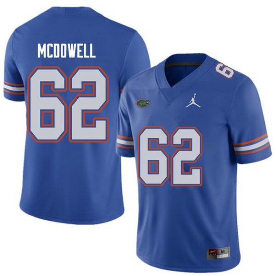 Men's Florida Gators #62 Griffin McDowell NCAA Jordan Brand Royal Authentic Stitched College Football Jersey CXB5262CN